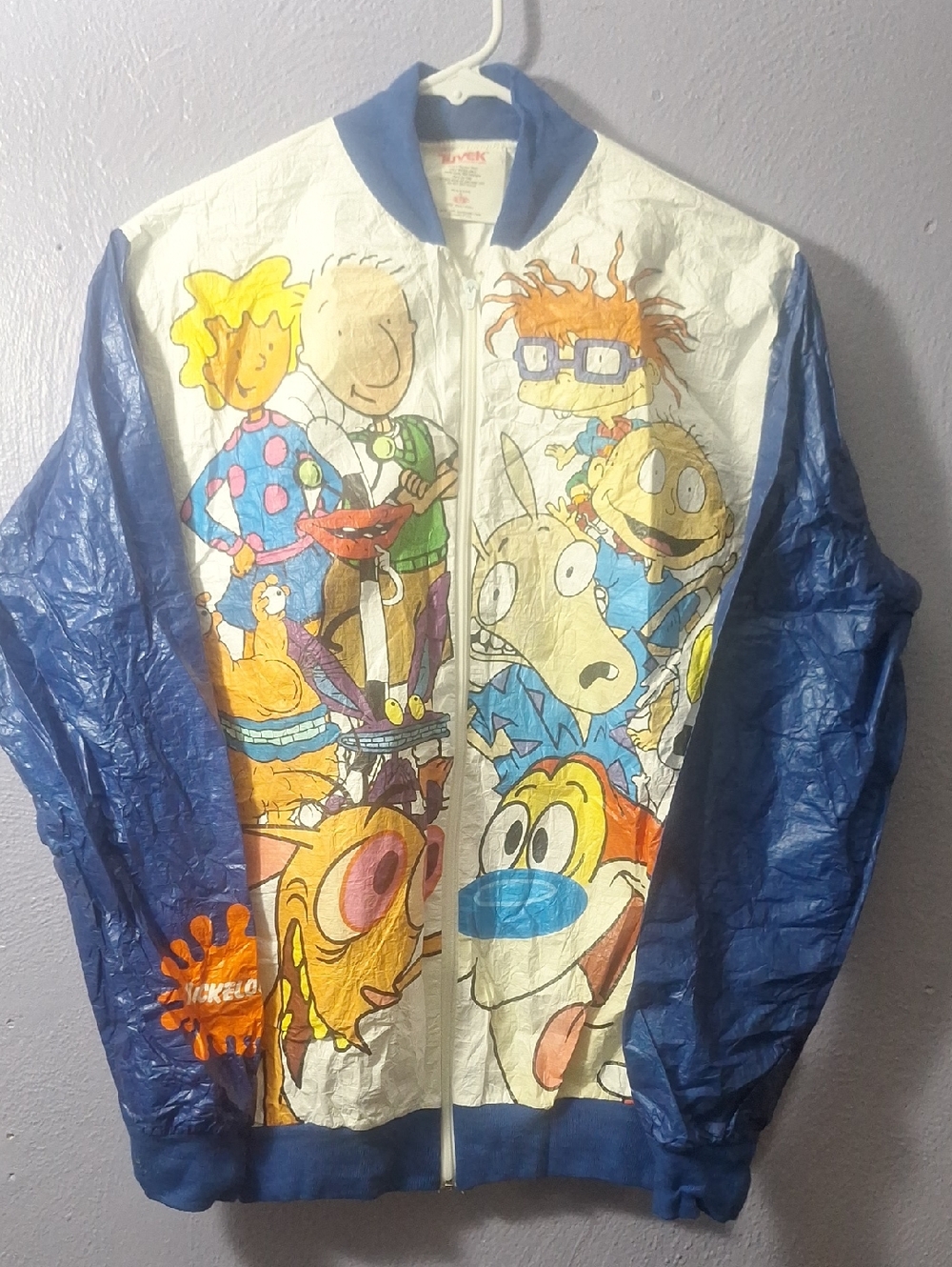 Vintage 90's Tyvek Nickelodeon Windbreaker Jacket Size Small